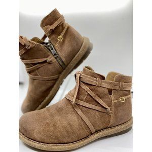 Born Women's Tarkiln Leather Ankle Booties F59102 Brown Glazed Ginger Size 7 M